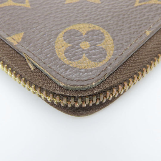 LOUIS VUITTON Long Wallet Purse M60742 Monogram Fuchsia Portefeuille Clemence Women Used Authentic