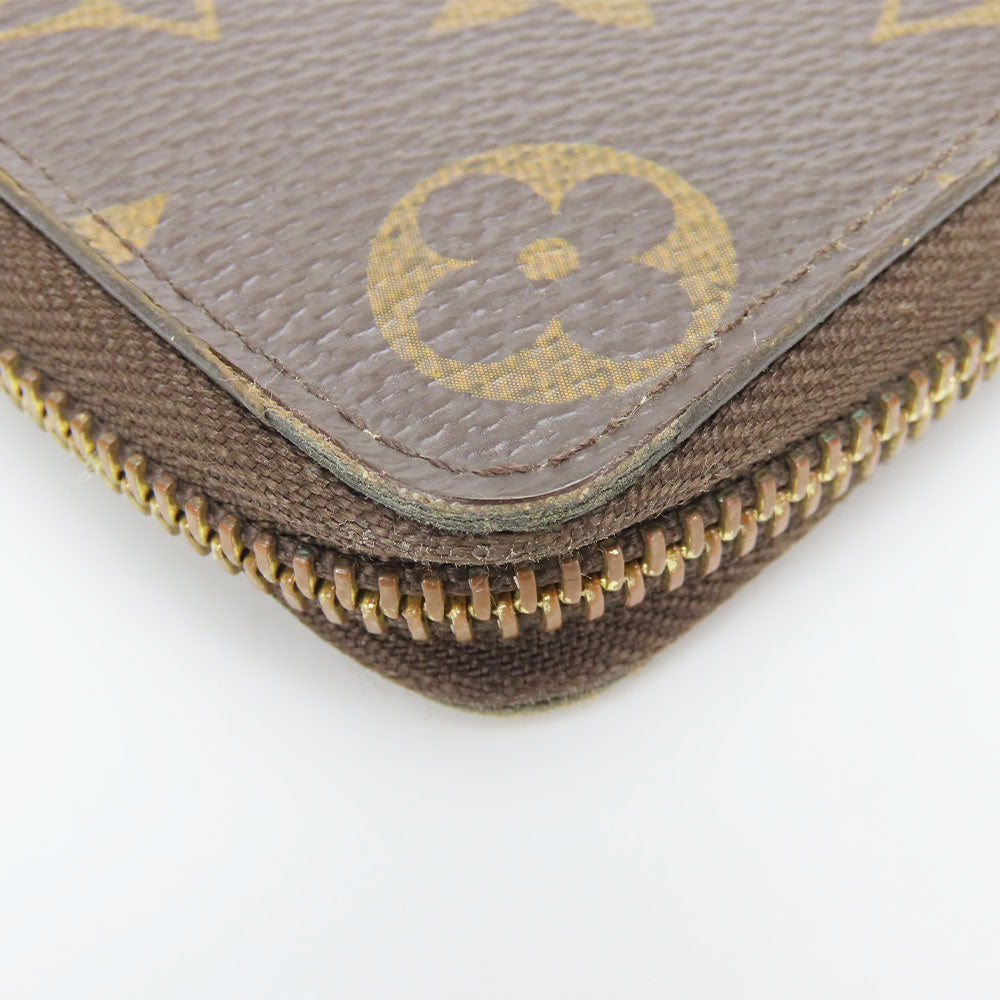 LOUIS VUITTON Long Wallet Purse M60742 Monogram Fuchsia Portefeuille Clemence Women Used Authentic