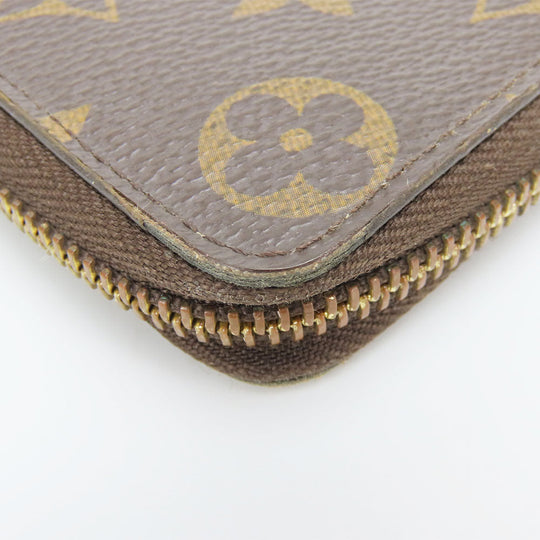 LOUIS VUITTON Long Wallet Purse M60742 Monogram Fuchsia Portefeuille Clemence Women Used Authentic