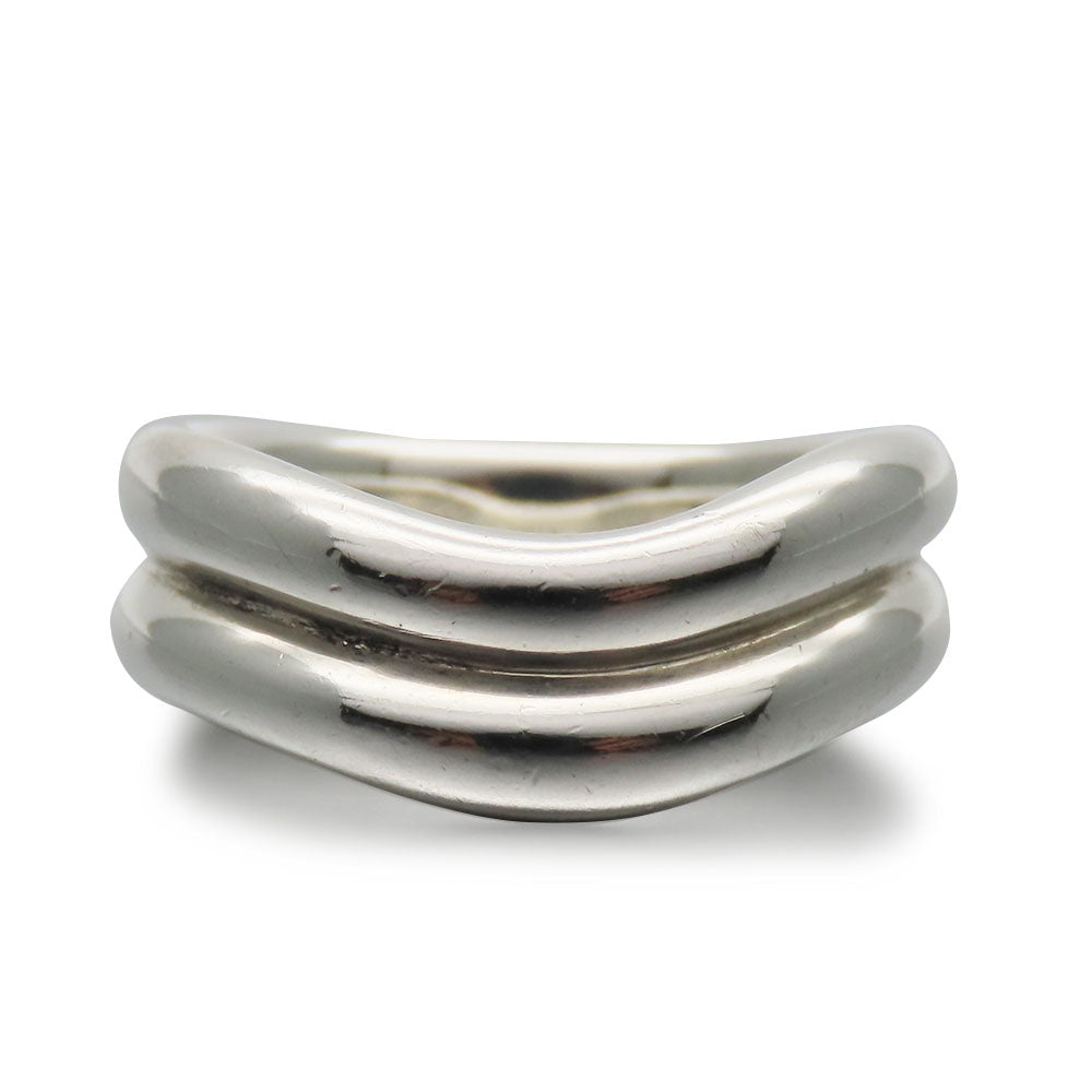 TIFFANY&Co. Ring Silver925 Silver El Saperetti Double Curved Wave Women Used Authentic