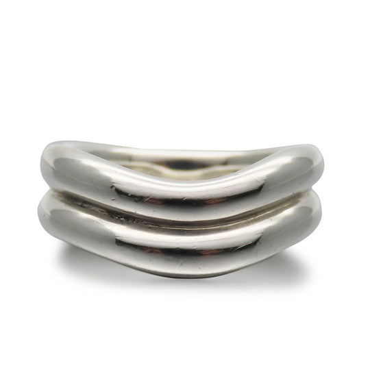 TIFFANY&Co. Ring Silver925 Silver El Saperetti Double Curved Wave Women Used Authentic