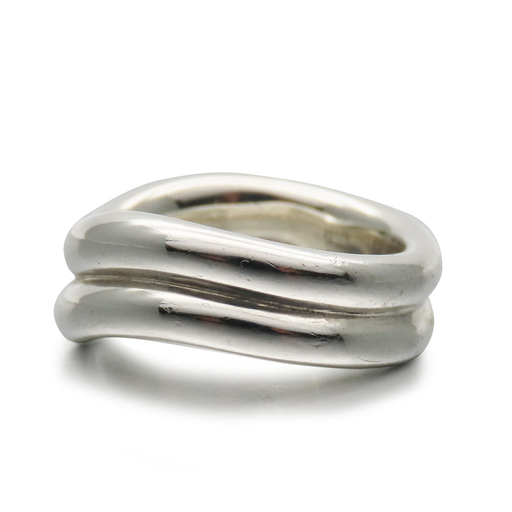 TIFFANY&Co. Ring Silver925 Silver El Saperetti Double Curved Wave Women Used Authentic