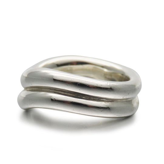TIFFANY&Co. Ring Silver925 Silver El Saperetti Double Curved Wave Women Used Authentic