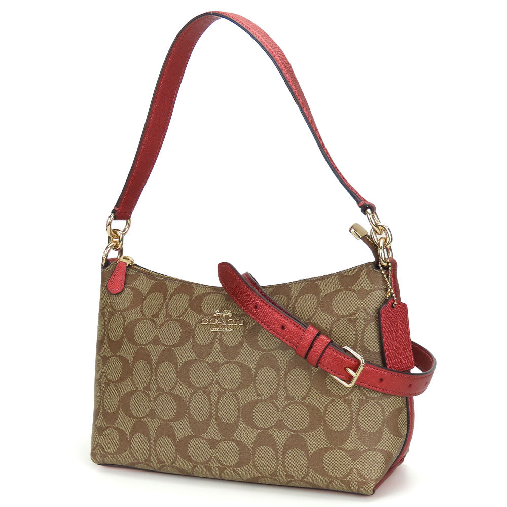 COACH Shoulder Bag 80059 Leather, PVC beige Women Used Authentic