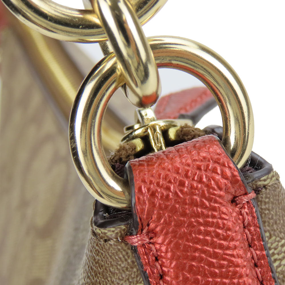 COACH Shoulder Bag 80059 Leather, PVC beige Women Used Authentic