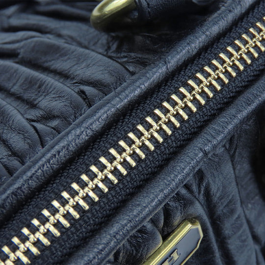 COACH Handbag F28541 leather black Madison Gathered Sophia Women Used Authentic