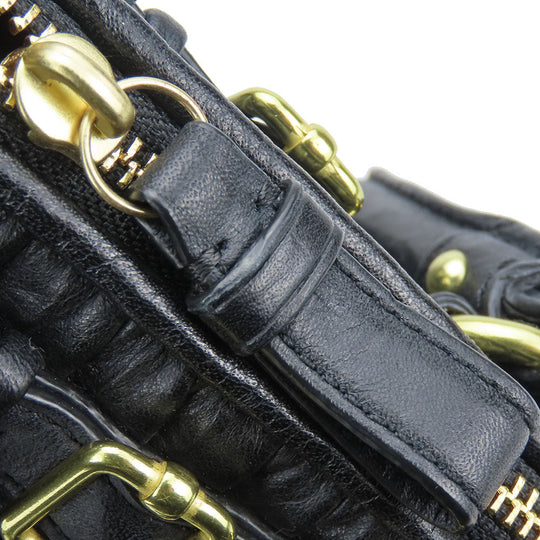 COACH Handbag F28541 leather black Madison Gathered Sophia Women Used Authentic