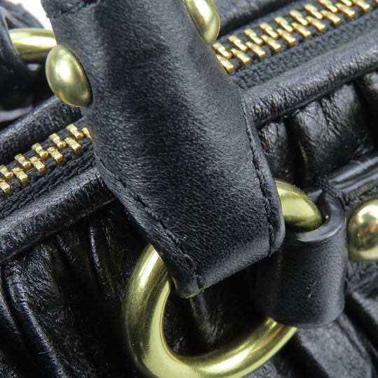 COACH Handbag F28541 leather black Madison Gathered Sophia Women Used Authentic