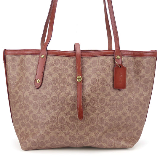 COACH Tote Bag 32714 Leather, PVC beige Women Used Authentic