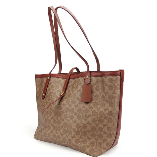 COACH Tote Bag 32714 Leather, PVC beige Women Used Authentic