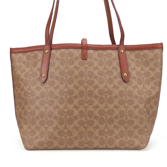 COACH Tote Bag 32714 Leather, PVC beige Women Used Authentic