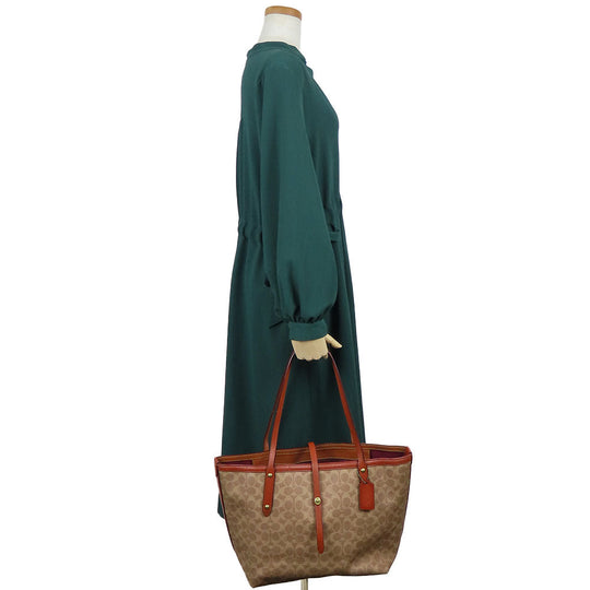 COACH Tote Bag 32714 Leather, PVC beige Women Used Authentic