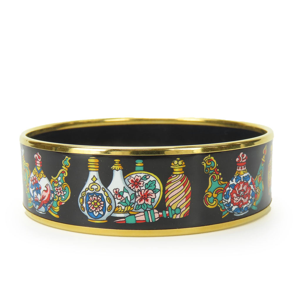 HERMES Bangle Metal, Cloisonne black Emile Women Used Authentic