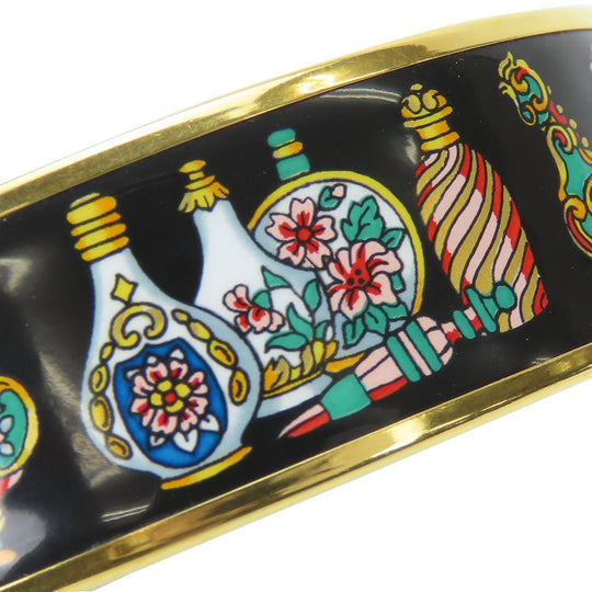 HERMES Bangle Metal, Cloisonne black Emile Women Used Authentic