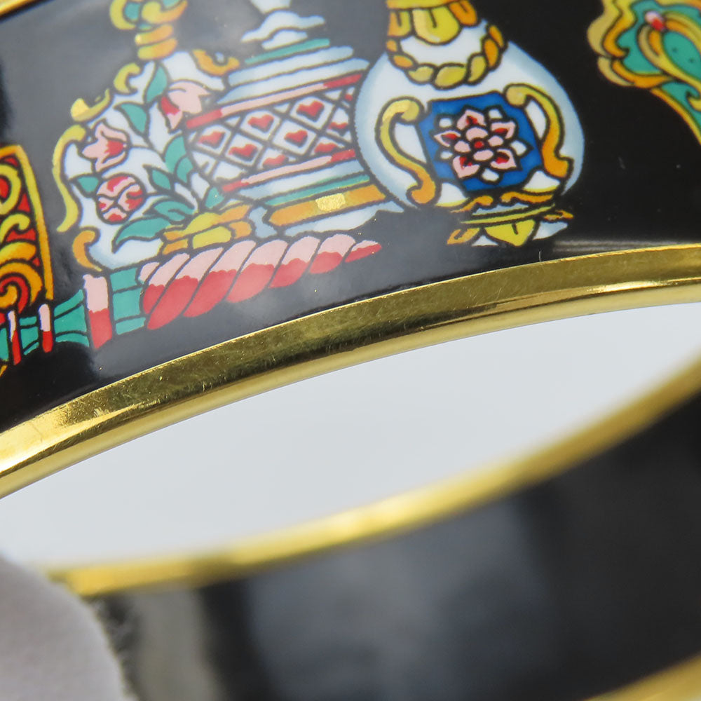 HERMES Bangle Metal, Cloisonne black Emile Women Used Authentic