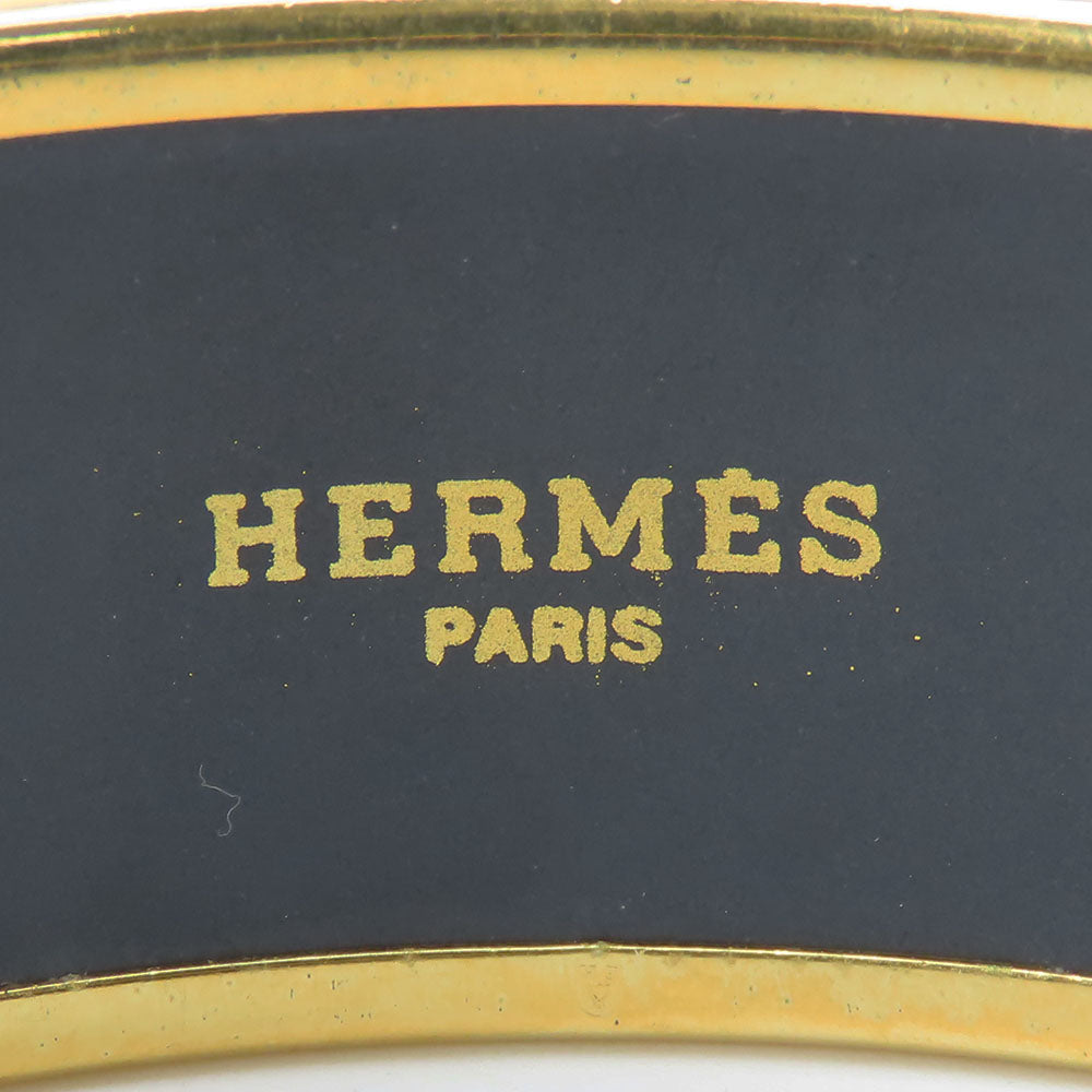 HERMES Bangle Metal, Cloisonne black Emile Women Used Authentic