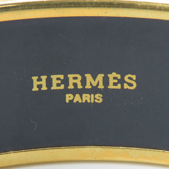HERMES Bangle Metal, Cloisonne black Emile Women Used Authentic