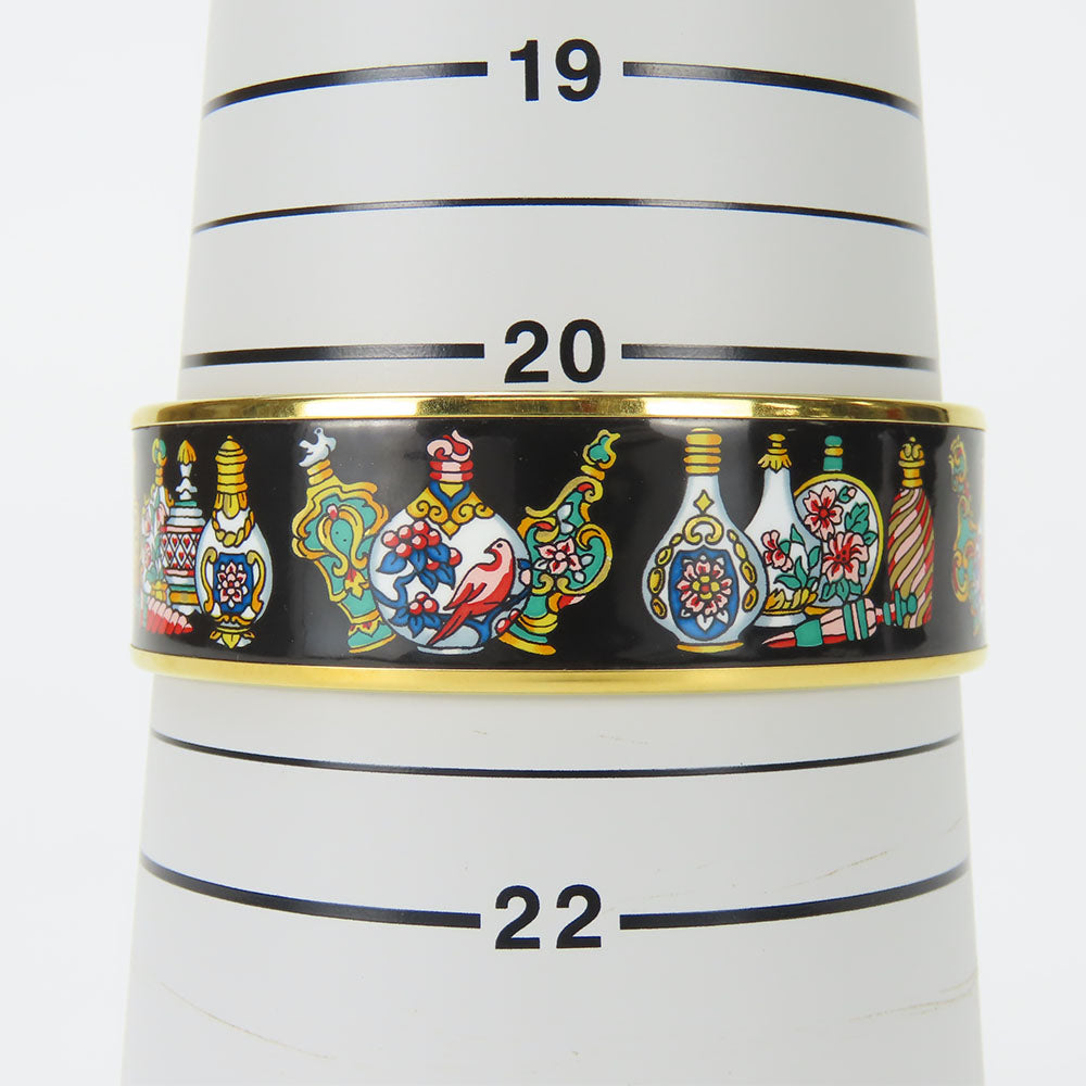 HERMES Bangle Metal, Cloisonne black Emile Women Used Authentic