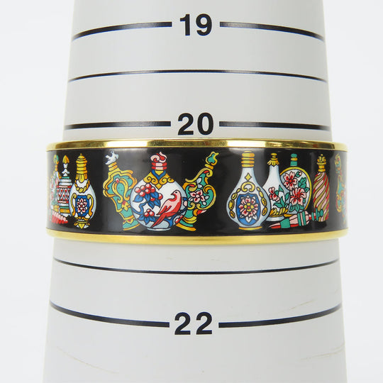 HERMES Bangle Metal, Cloisonne black Emile Women Used Authentic