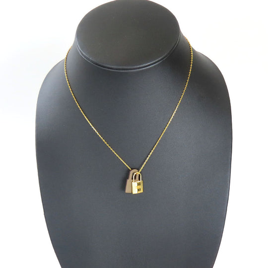 HERMES Necklace Metal, Leather gold Okeley Women Used Authentic