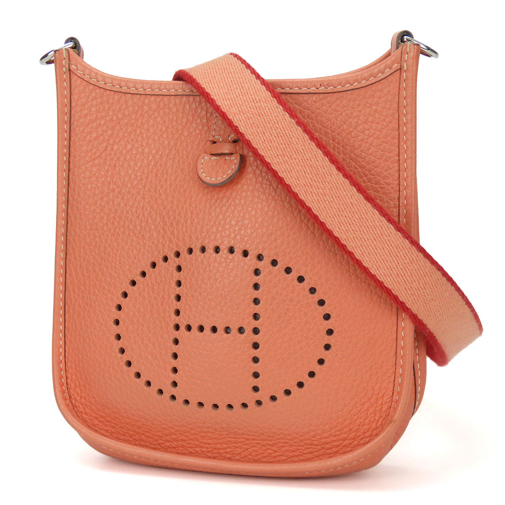HERMES Shoulder Bag Togo pink Evelyn TPM Women Used Authentic