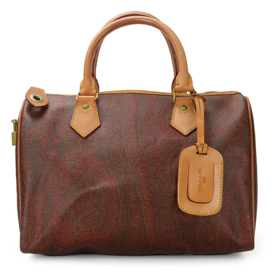 ETRO Handbag PVC, Leather Brown Women Used Authentic