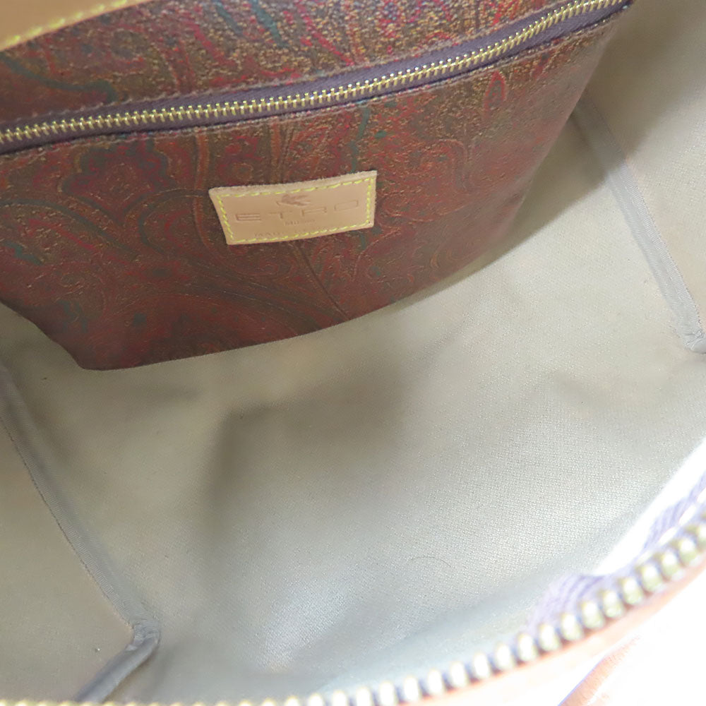ETRO Handbag PVC, Leather Brown Women Used Authentic