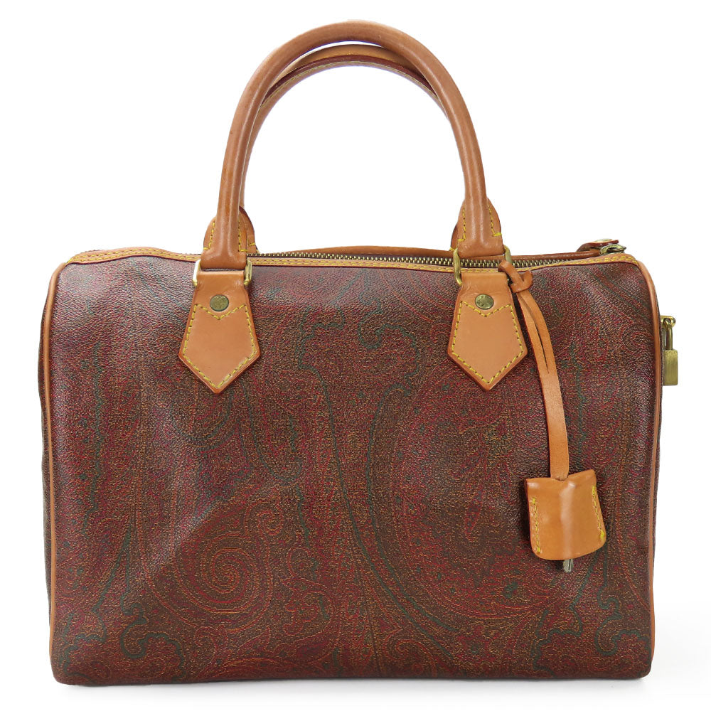 ETRO Handbag PVC, Leather Brown Women Used Authentic