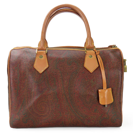 ETRO Handbag PVC, Leather Brown Women Used Authentic