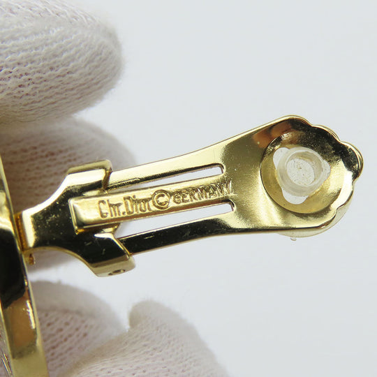 Christian Dior Earring metal gold CD logo Women Used Authentic