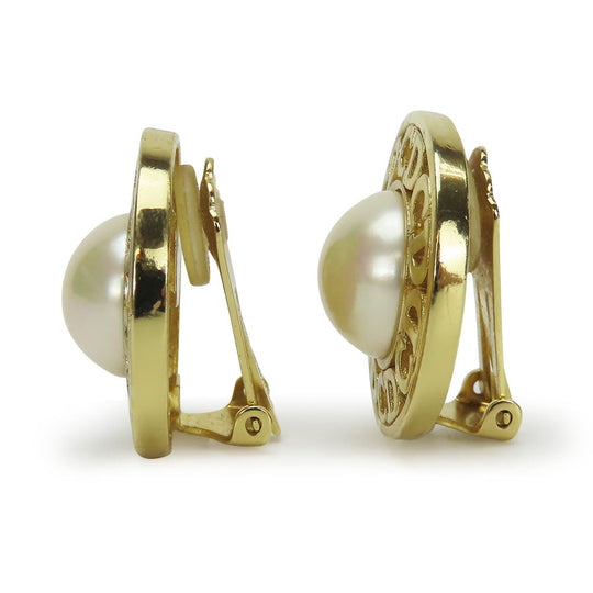 Christian Dior Earring metal gold CD logo Women Used Authentic