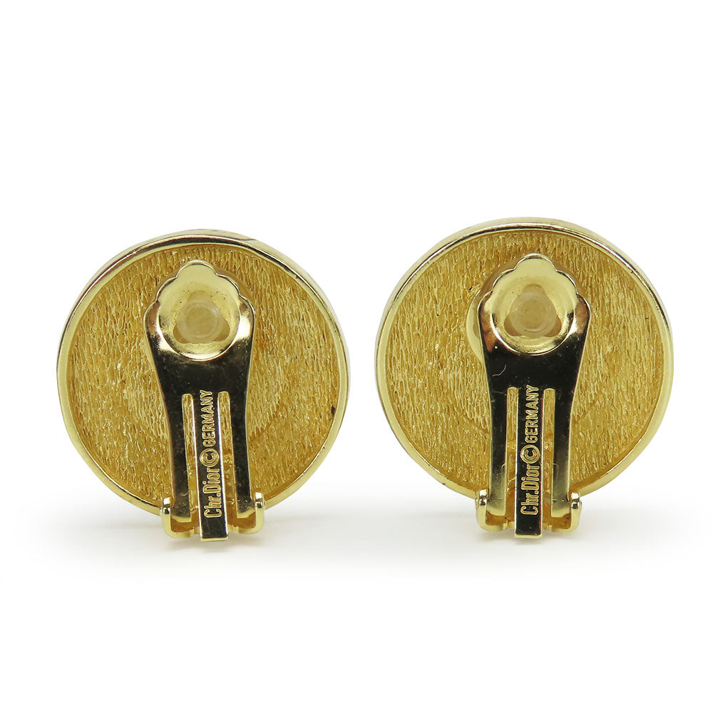 Christian Dior Earring metal gold CD logo Women Used Authentic