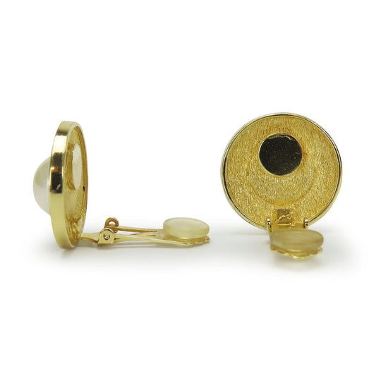 Christian Dior Earring metal gold CD logo Women Used Authentic