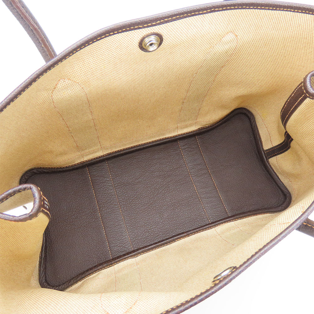 HERMES Handbag Canvas, Leather beige Garden party PM unisex(Unisex) Used Authentic