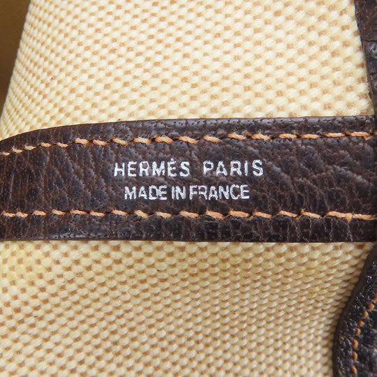 HERMES Handbag Canvas, Leather beige Garden party PM unisex(Unisex) Used Authentic