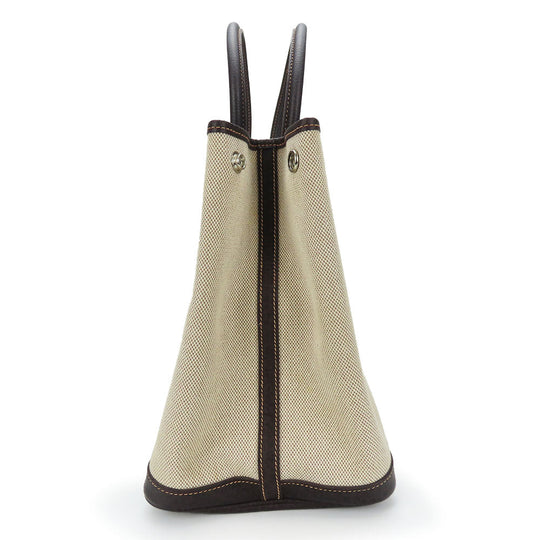 HERMES Handbag Canvas, Leather beige Garden party PM unisex(Unisex) Used Authentic
