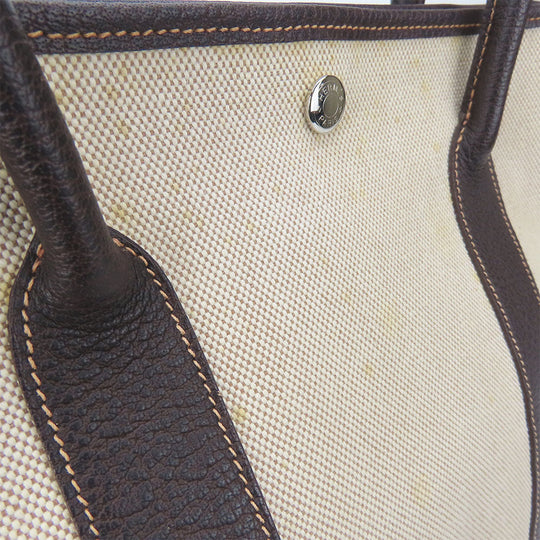 HERMES Handbag Canvas, Leather beige Garden party PM unisex(Unisex) Used Authentic