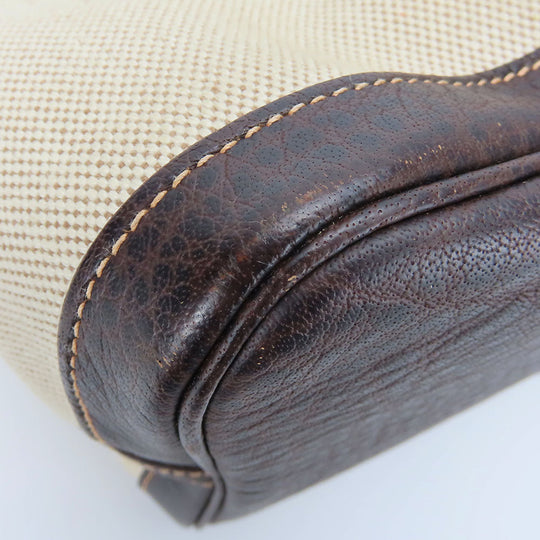 HERMES Handbag Canvas, Leather beige Garden party PM unisex(Unisex) Used Authentic