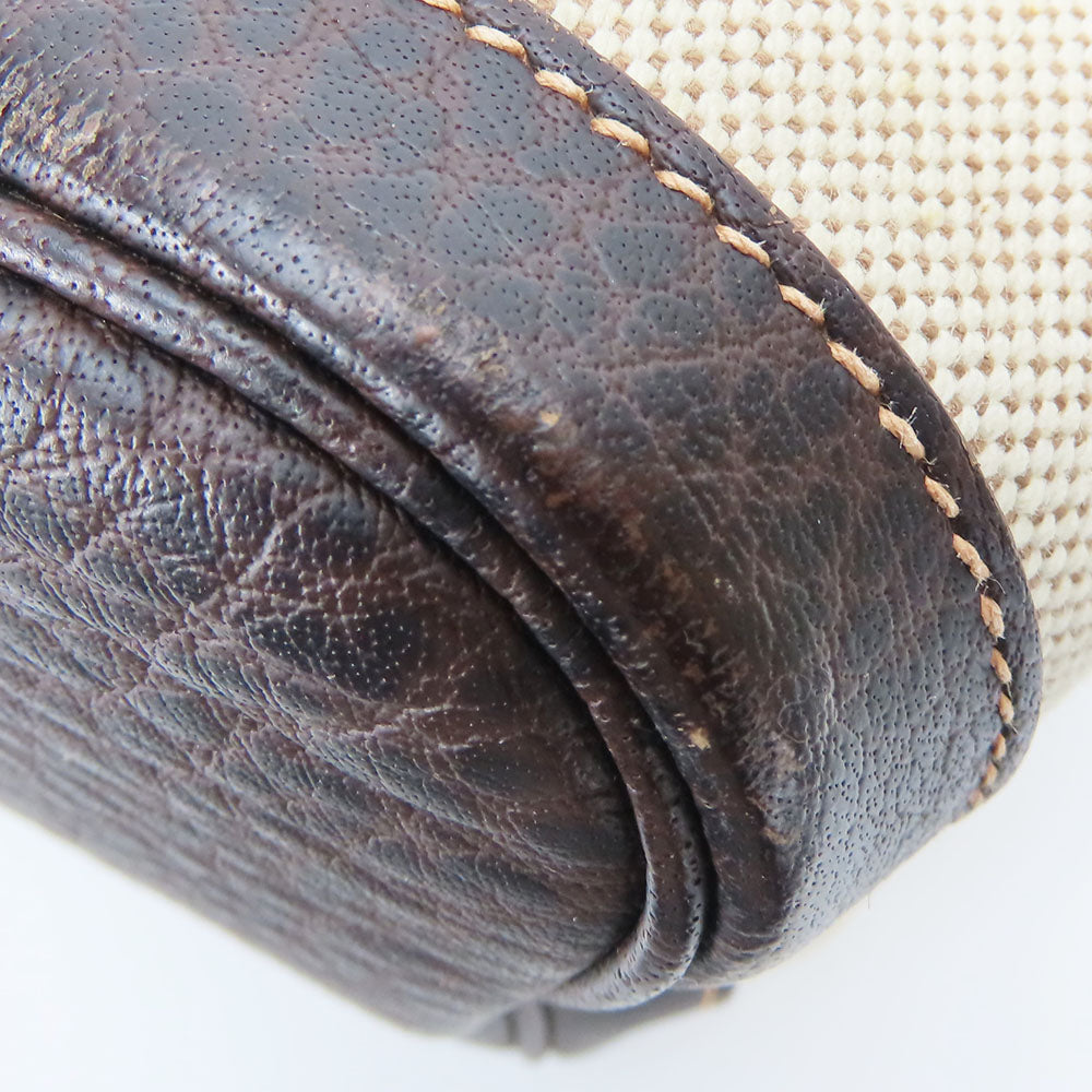 HERMES Handbag Canvas, Leather beige Garden party PM unisex(Unisex) Used Authentic