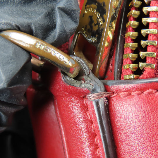 COACH Shoulder Bag 68168 Leather, PVC Red Women Used Authentic