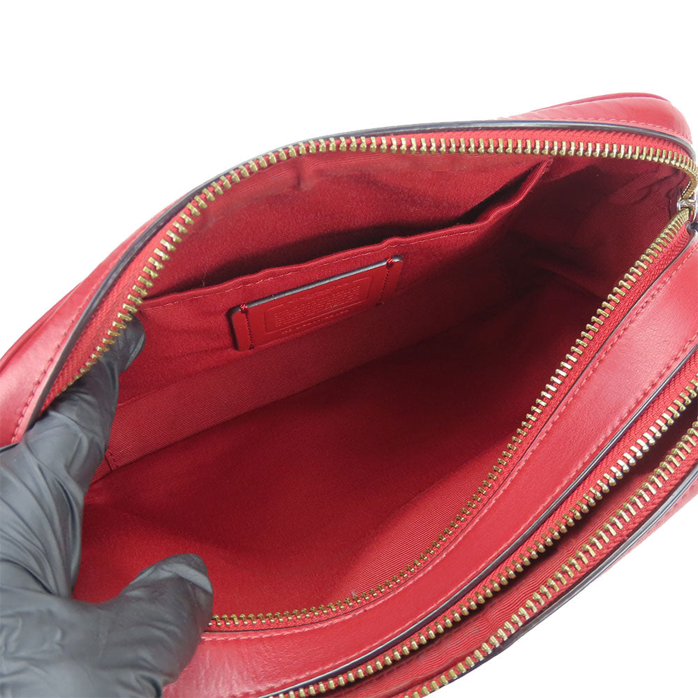 COACH Shoulder Bag 68168 Leather, PVC Red Women Used Authentic