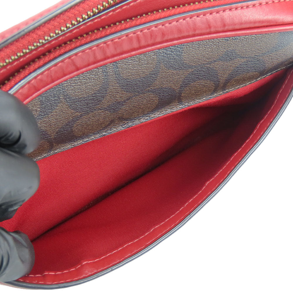 COACH Shoulder Bag 68168 Leather, PVC Red Women Used Authentic