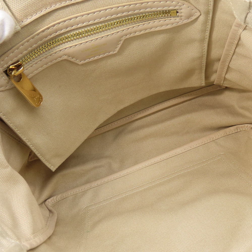 LOUIS VUITTON Tote Bag M95468 Cotton canvas beige That's Love PM Women Used Authentic