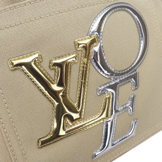 LOUIS VUITTON Tote Bag M95468 Cotton canvas beige That's Love PM Women Used Authentic
