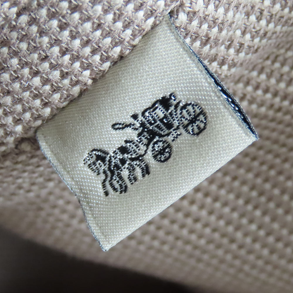 COACH Tote Bag CJ486 Canvas, Smooth Leather beige Tote 38 Women Used Authentic