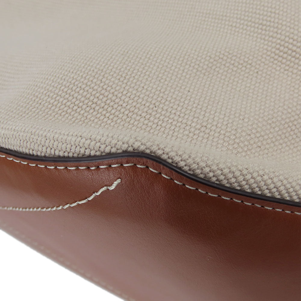 COACH Tote Bag CJ486 Canvas, Smooth Leather beige Tote 38 Women Used Authentic