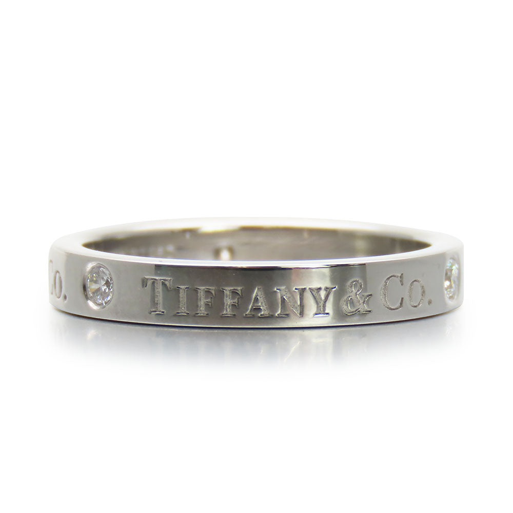 TIFFANY&Co. Ring Pt950Platinum, Diamond Platinum Flat band Women Used Authentic