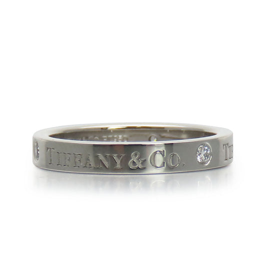 TIFFANY&Co. Ring Pt950Platinum, Diamond Platinum Flat band Women Used Authentic