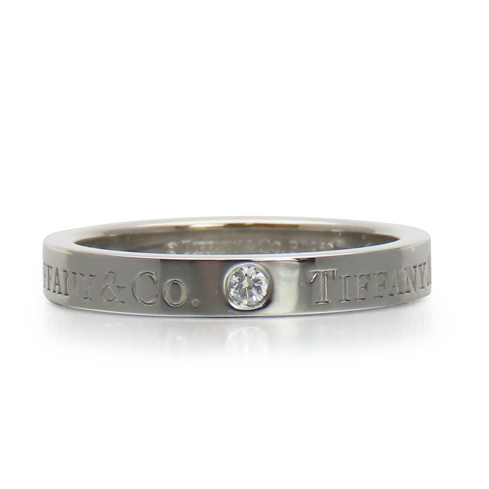 TIFFANY&Co. Ring Pt950Platinum, Diamond Platinum Flat band Women Used Authentic