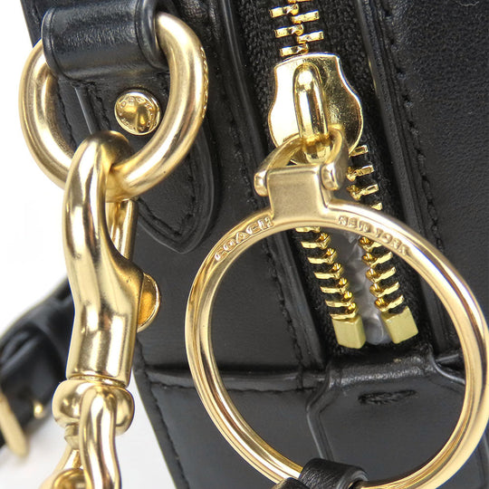 COACH Shoulder Bag 39184 leather black Women Used Authentic